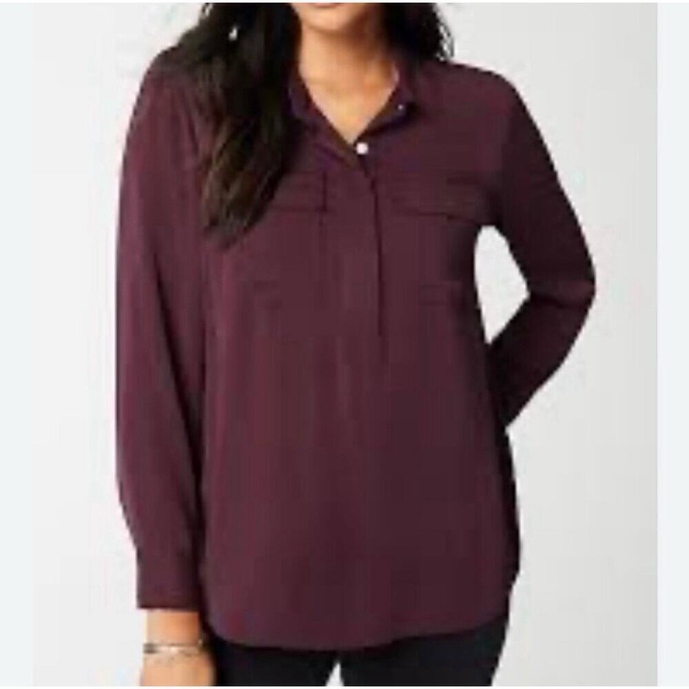 J Jill Top Womens Size Petite XS Soft Luxe Utility Popover Read